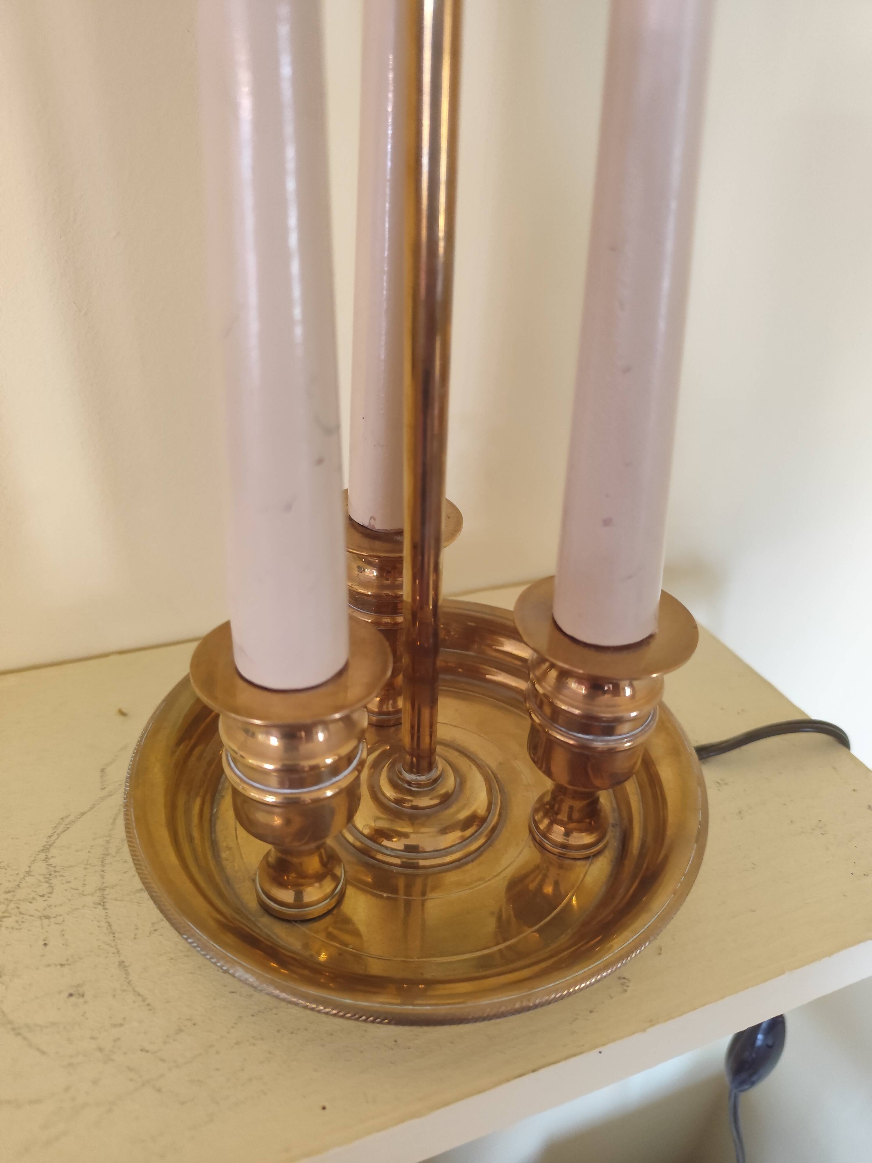 Empire style hot water bottle lamp - bronze and brass candle holder lamp