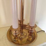 Empire style hot water bottle lamp - bronze and brass candle holder lamp