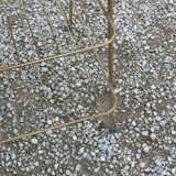 Floor lamp of the 50s in gilded metal triple mahogany tablets and gilded metal