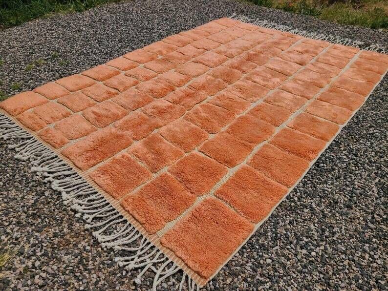 Mrirt Moroccan rug orange terracotta 300x250 cm – geometric pattern