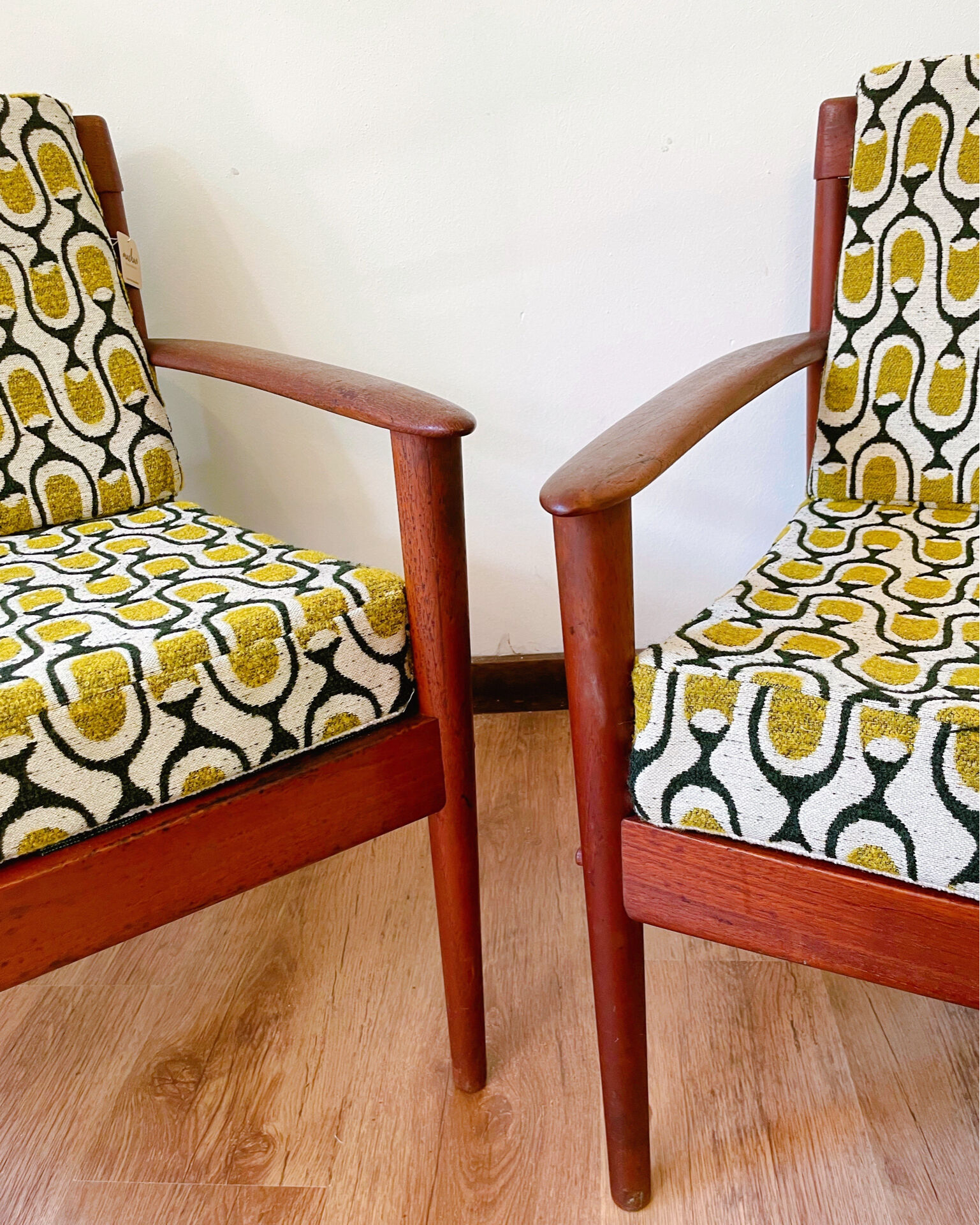 Restored vintage Scandinavian armchairs