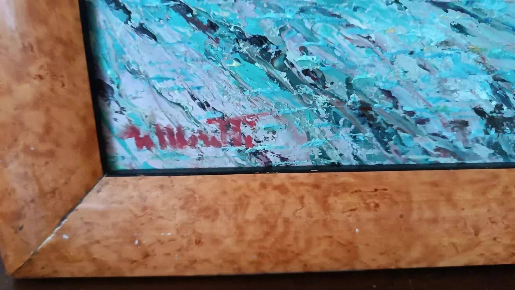oil painting on hardboard signed Moretti