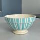 Antique bowl digoin france | blue striped earthenware bowl | collectible tableware