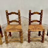 Four stuffed Breton chairs from the 20s and 30s