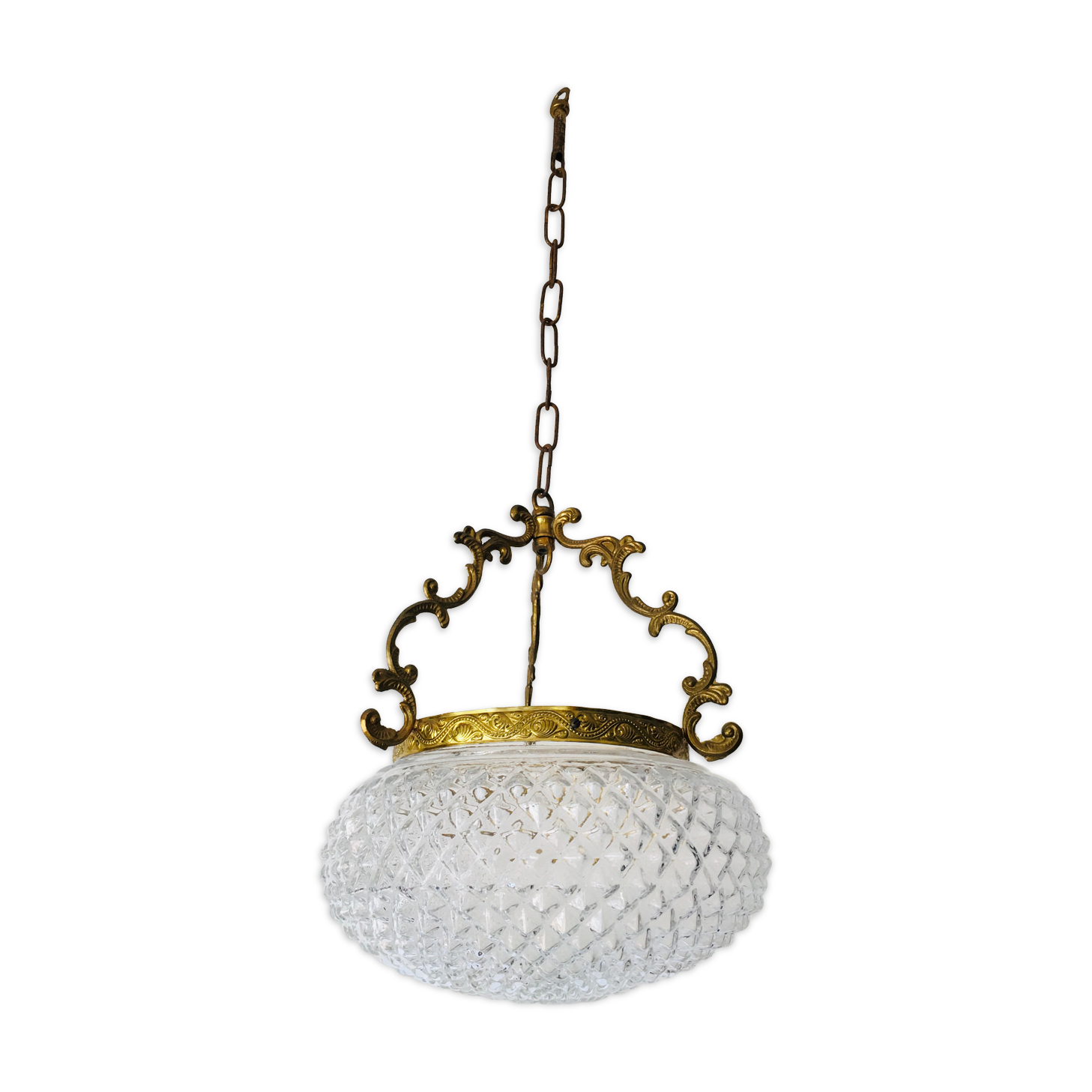 Brass ball chandelier