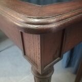 Louis XVI style console table in oak and leather