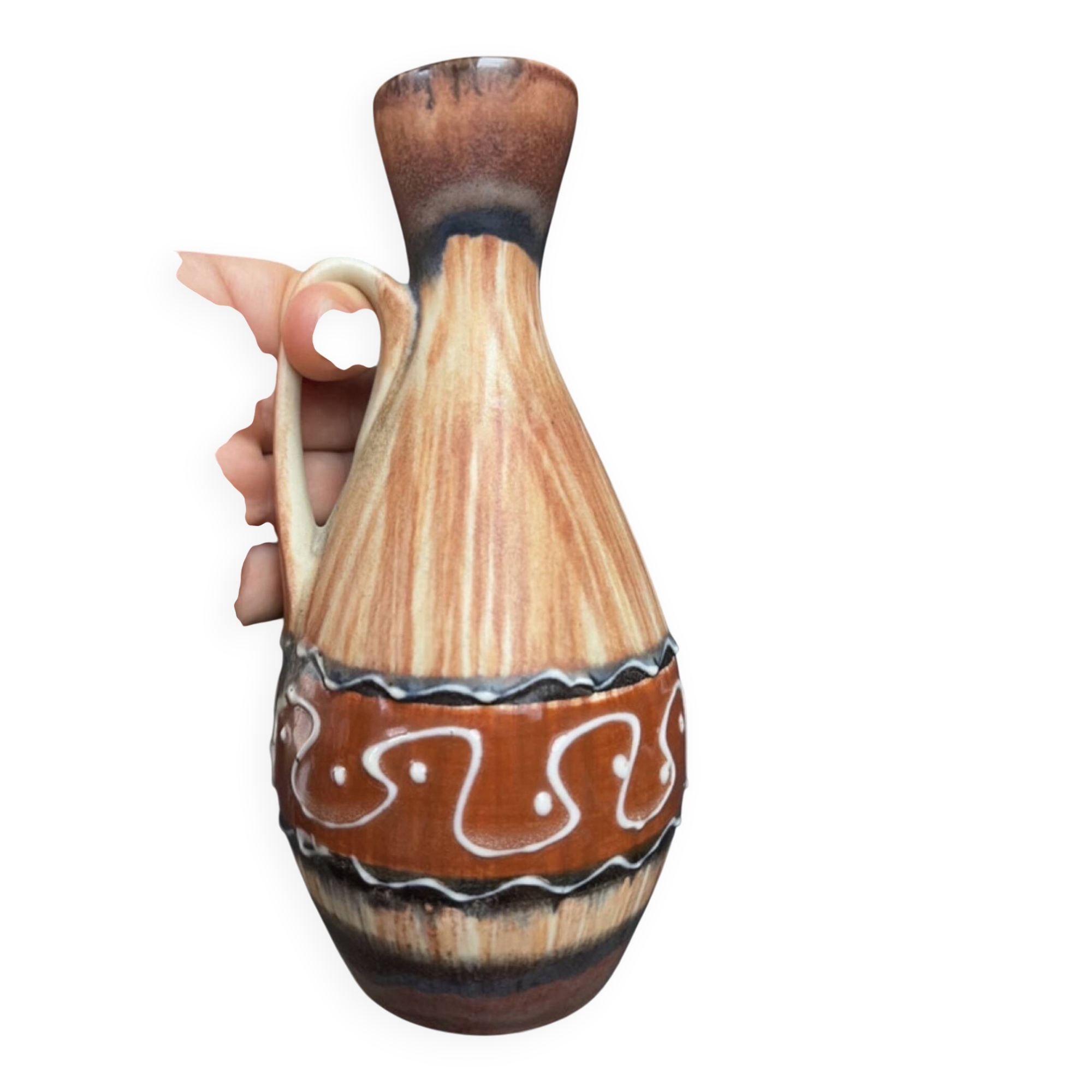Vase W Germany Germany ceramic soliflore brown beige