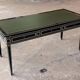 Maison Jansen black lacquered wooden desk from the 1960s with chair.