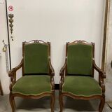 Pair of Napoleon III armchairs in mahogany
