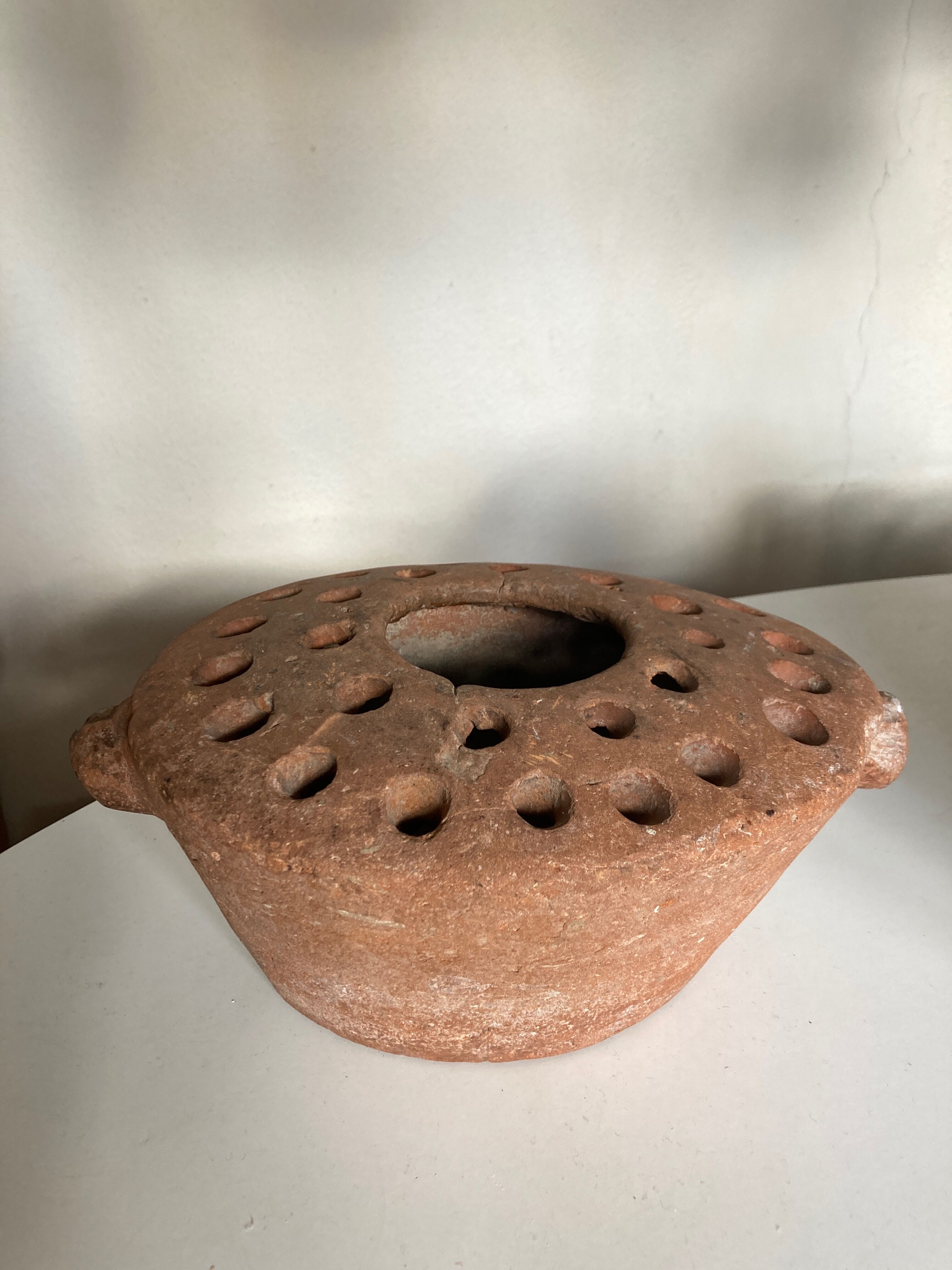 Terracotta farm vase pique flower XXL Folk Art 19th