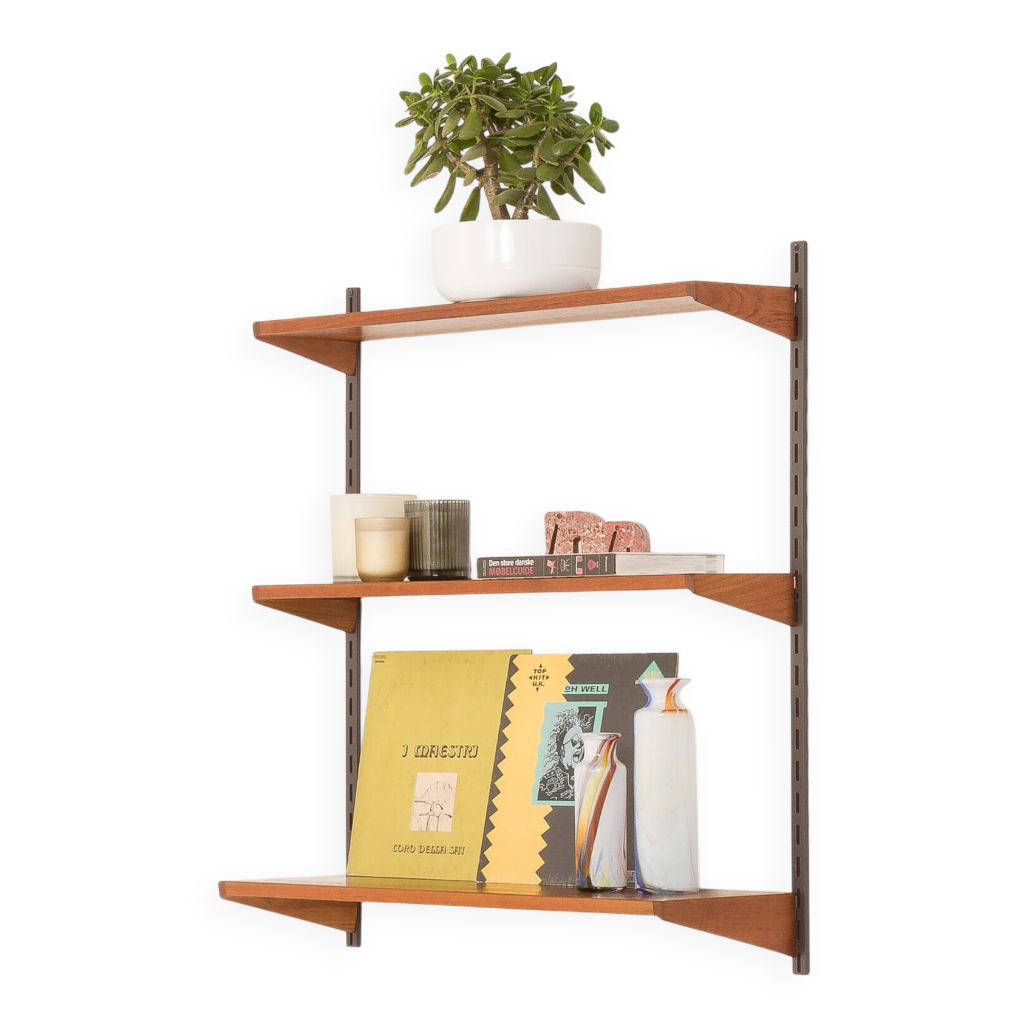 Kai Kristiansen teak shelving unit, set of 3 shelves, FM Mobler, Denmark