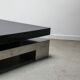 Nadine Charteret high gloss black and brushed metal coffee table circa 1970