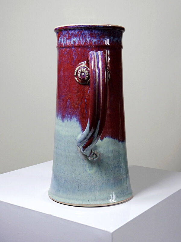 Grand broc grès d'art de lévéjac Michel Goldstyn émail sang de boeuf flammé