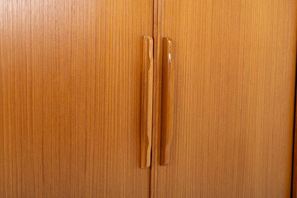 Danish teak sideboard with tambour doors, 1960s