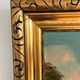 Vintage signed cottage lake landscape oil painting