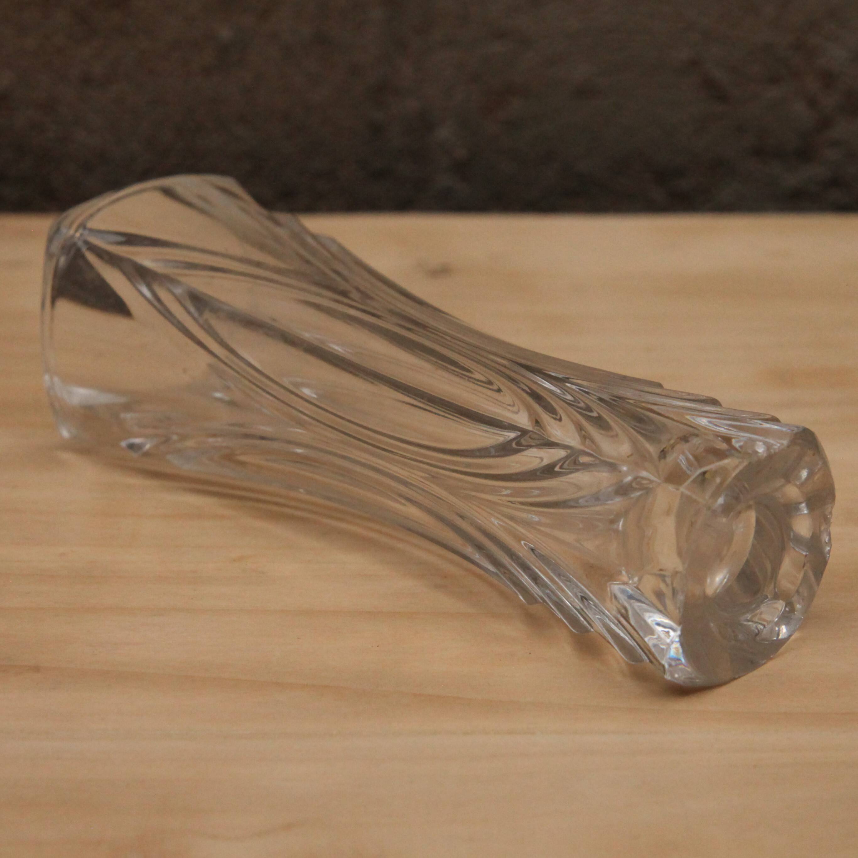 Chiseled glass vase