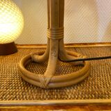 Vintage table lamp rattan and wicker 1970