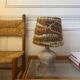 Vintage wool lampshade lamp