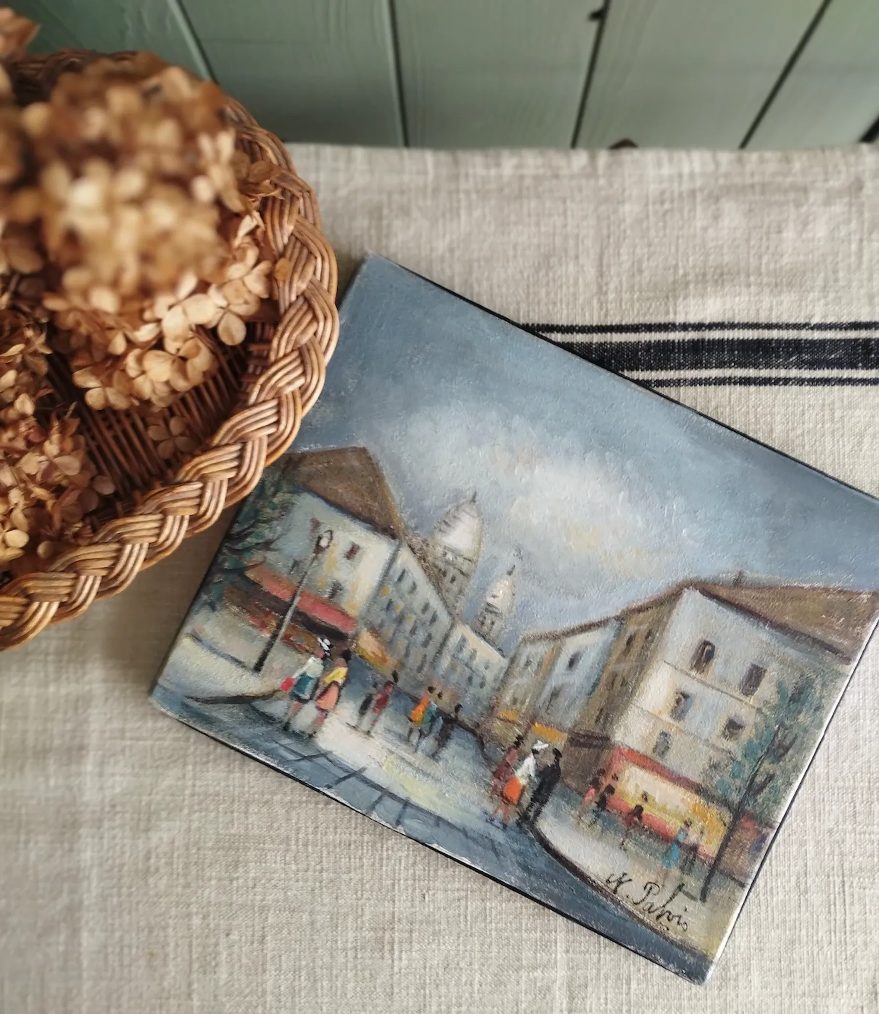 Michel Pabois - Montmartre before the storm - Oil on canvas signed.