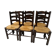 Suite of 6 brutalist straw chairs, 1940s