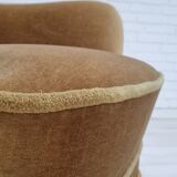 1960s, Danish high back armchair, original upholstery, green velour