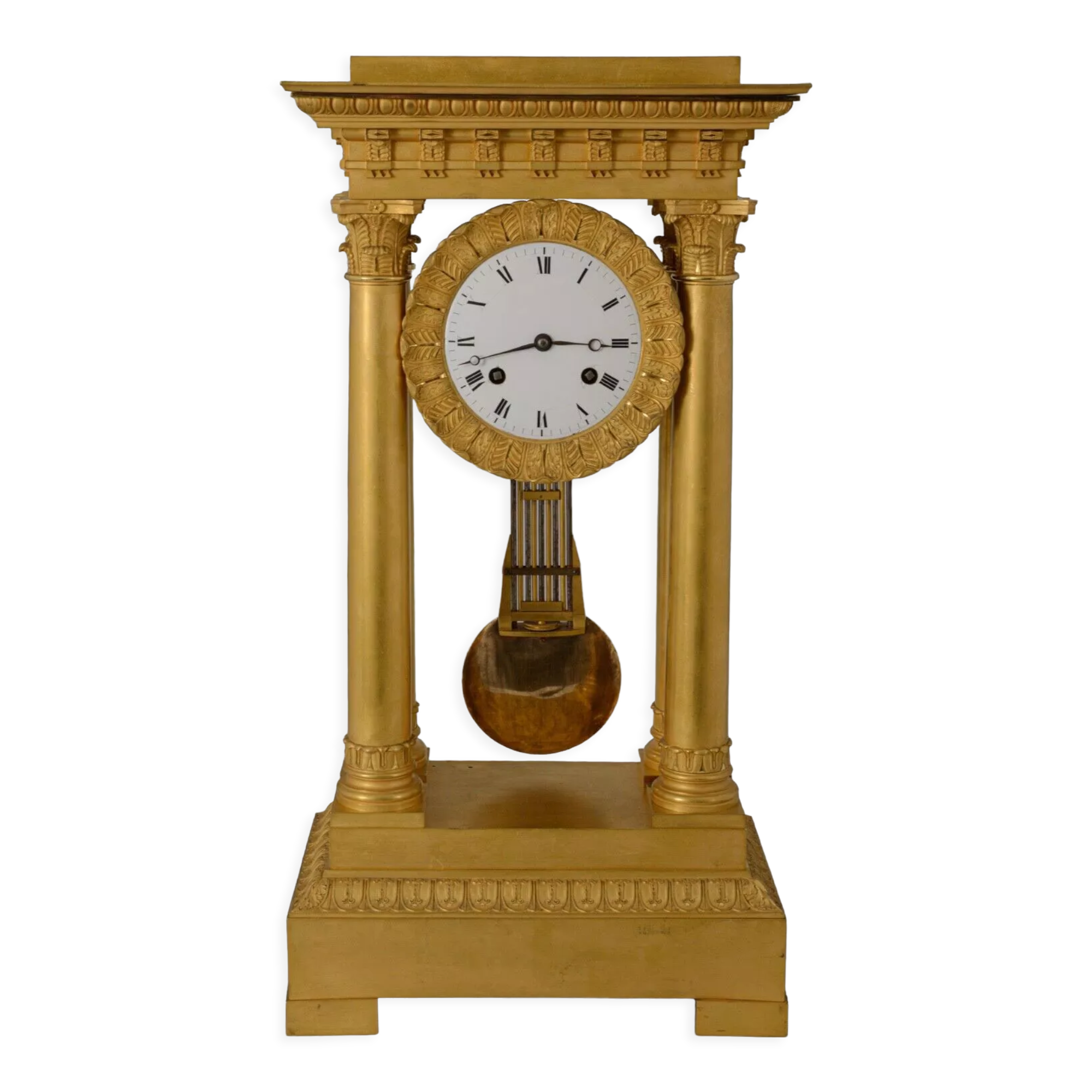 Pendulum portico period restoration bronze dore early nineteenth