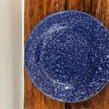 Set of 2 blue plates with white dots