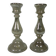 Set of 2 mercury candlesticks, circa 1900 (poor man's silver)