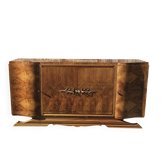 Buffet Art Déco français - Buffet en bois d'orme en placage brillant - Années 30