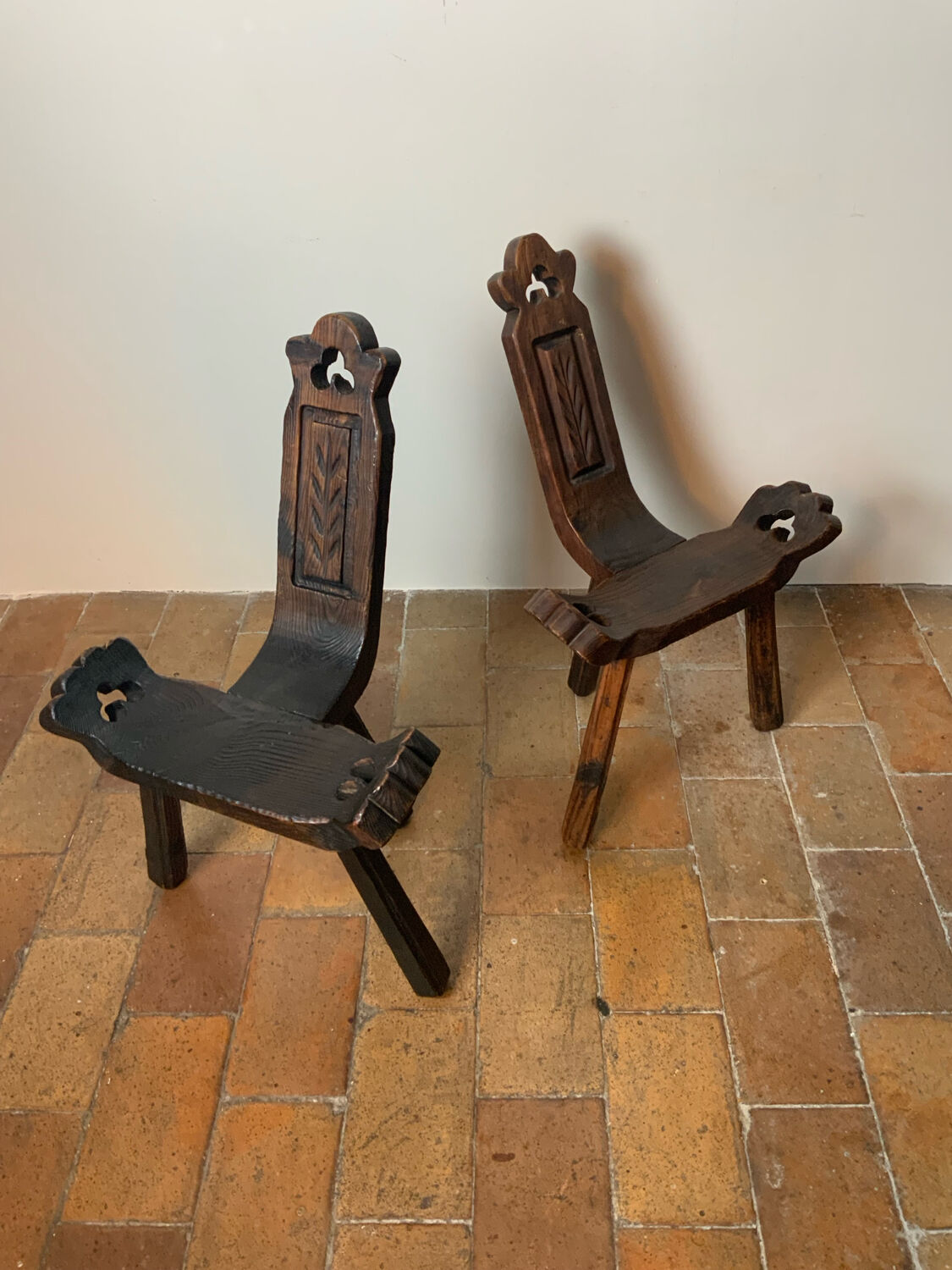 Brutalist pair of chairs