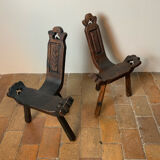 Brutalist pair of chairs