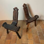 Brutalist pair of chairs