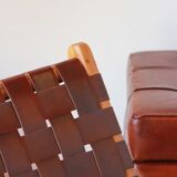 Pair of Teak & Leather heaters - model "Los Angeles" - Olivier de Schrijver