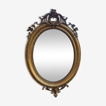 Oval mirror Louis xv period 19th century