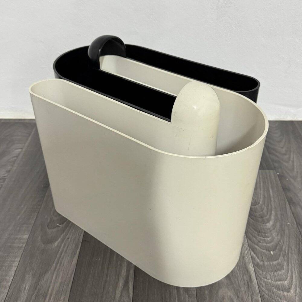 White and Black Magazine Rack by Rodolfo Bonetto for Bilumen, 1960s