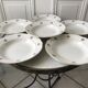 set of 6 hollow plates Digoin Sarreguemines small flowers 50s