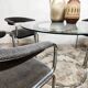 Modern vintage chrome tubular dining chairs & table