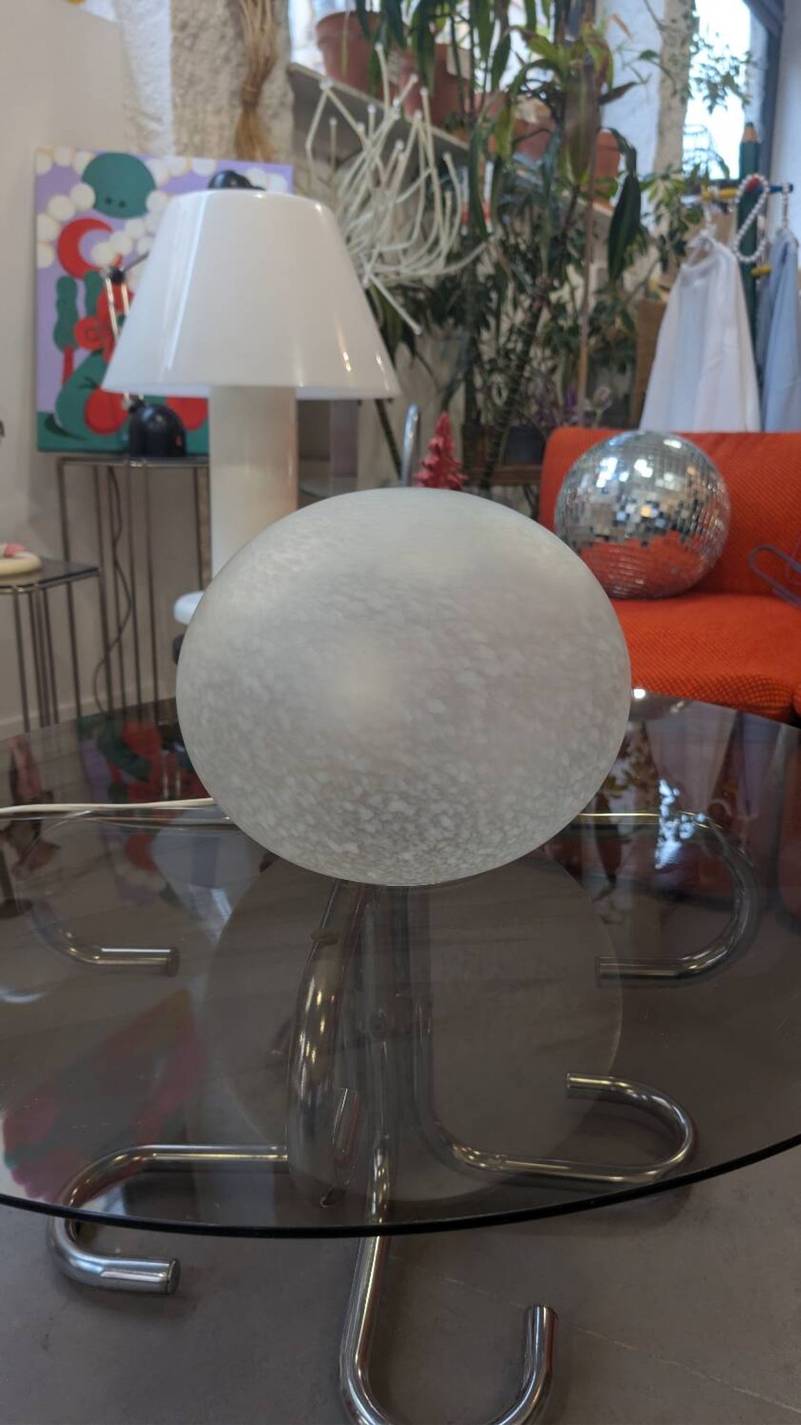 Lampe galet verre italien années 70/80