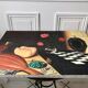 Oil painting on canvas still life with chessboard