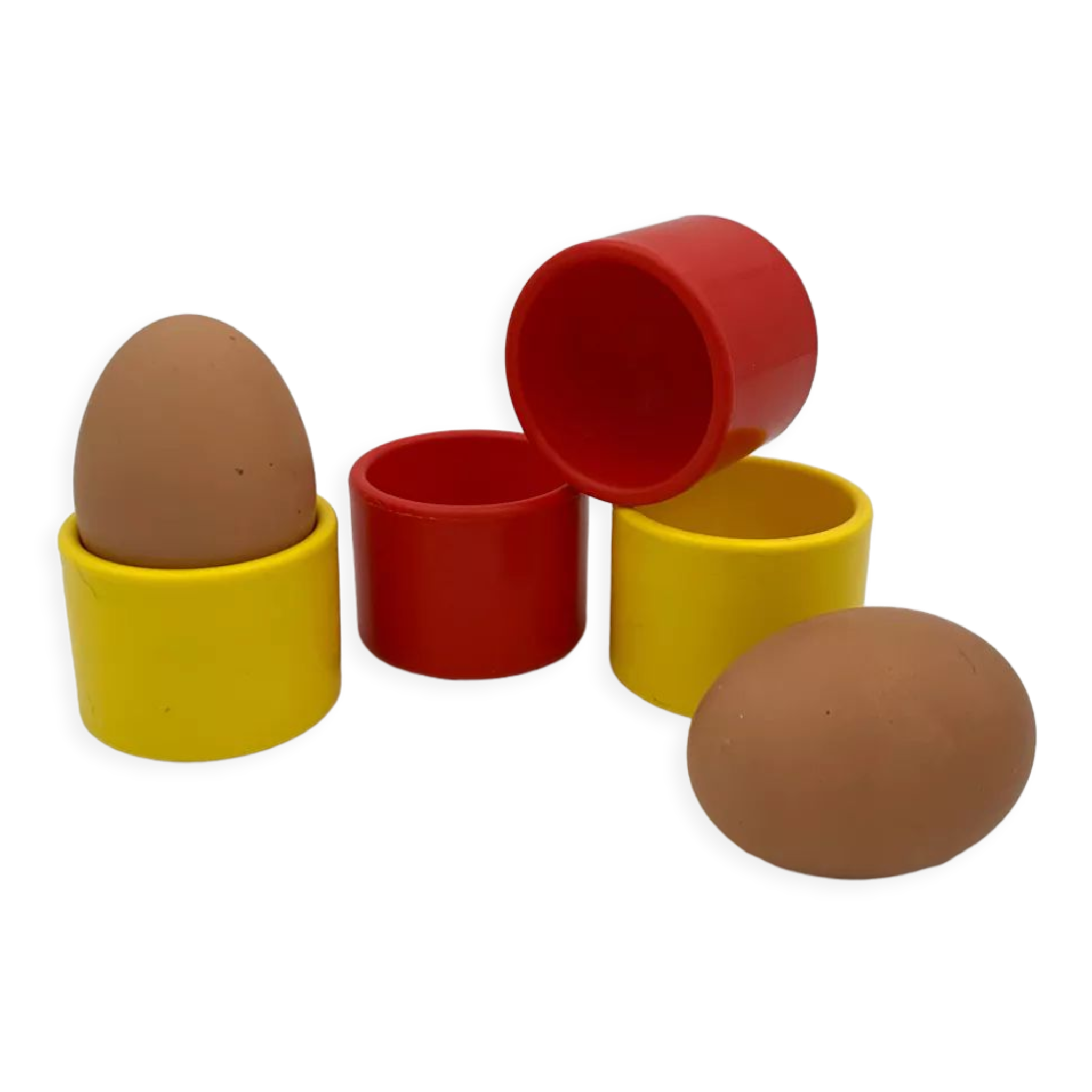 4 vintage egg cups, Sitap France, 1970s