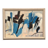 Original Swedish Oil on Panel – “Abstract Composition” by Sven H. Engberg – Signed – Vintage & Framed – 56 × 43 cm (22" × 16.9")