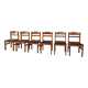 Set of six Scandinavian dining chairs in pine
