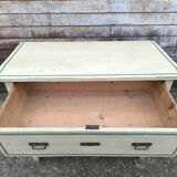4-drawer chest of drawers with yellow and green patina by a local artist