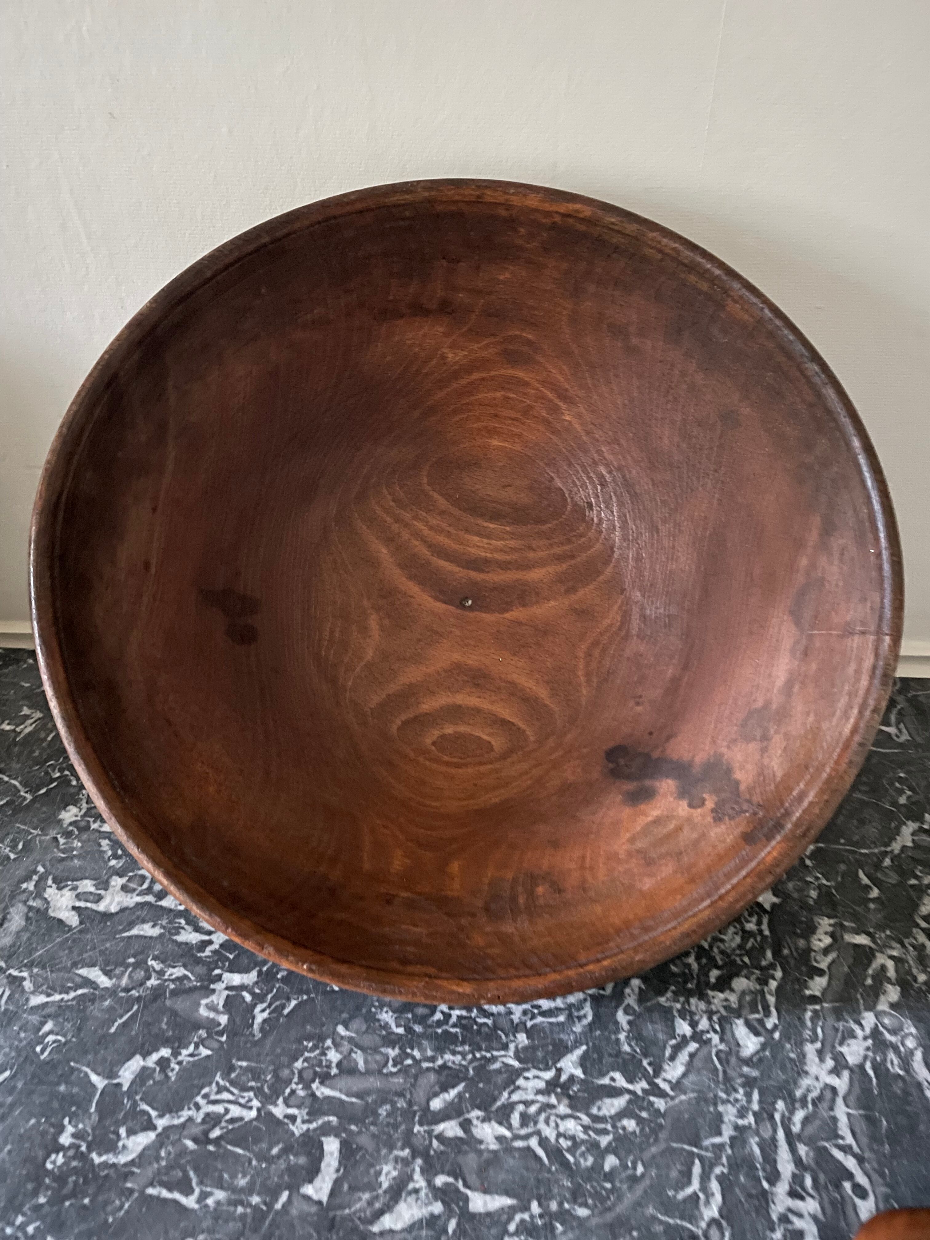 Raw wooden salad bowl
