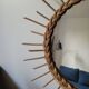 Round rattan sun mirror