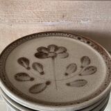 Set of 6 Sarreguemines stoneware dessert plates, Jocelyne pattern