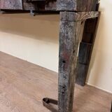 large solid wood carpenter's workbench