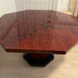 Red lacquered dining table and gold dust, 1970s