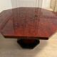 Red lacquered dining table and gold dust, 1970s