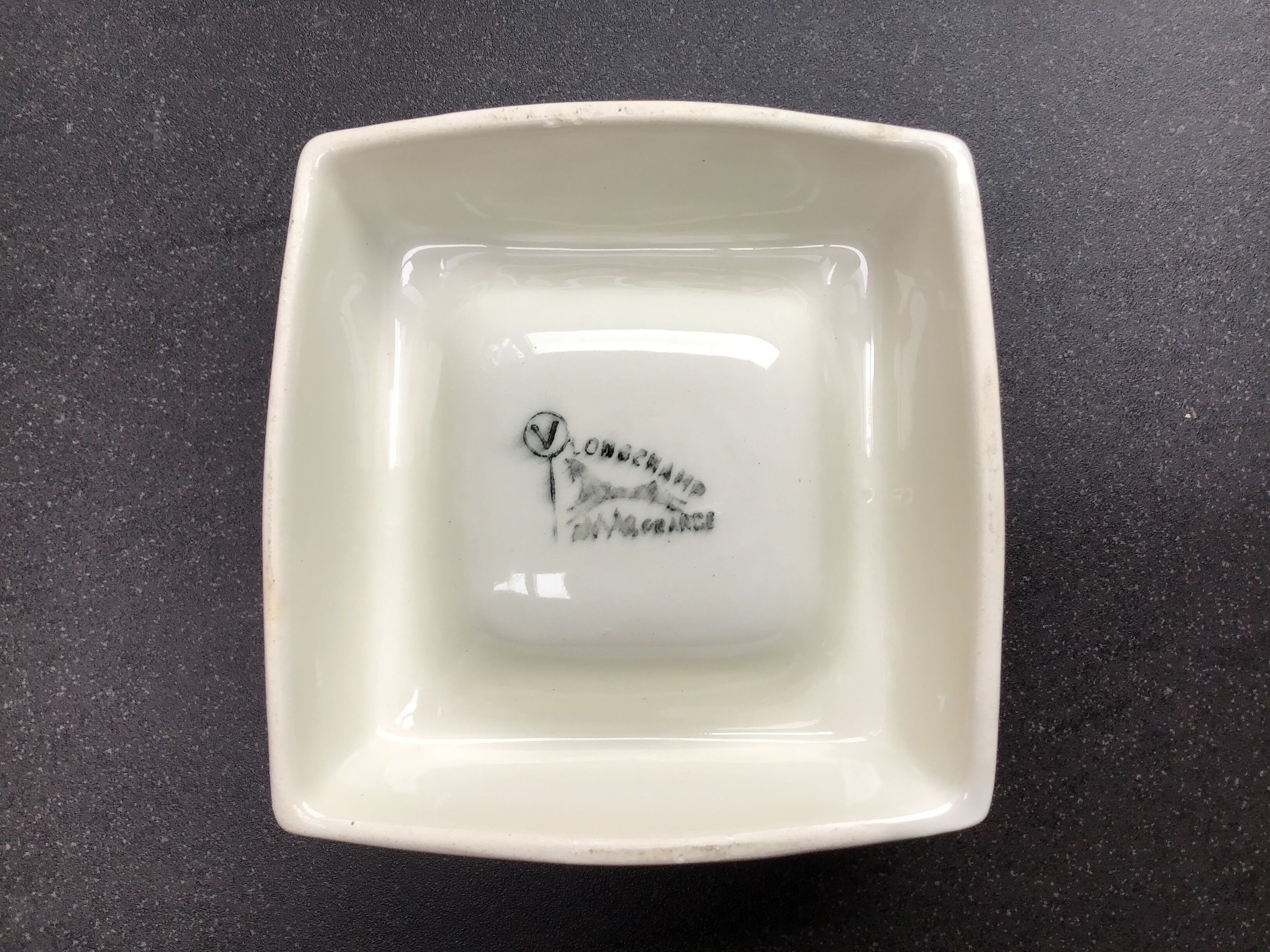 Ariel cigarette advertising ashtray - Faïencerie de Longchamp